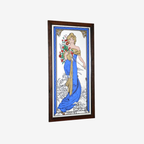 1960s Vintage French Mirrored Print