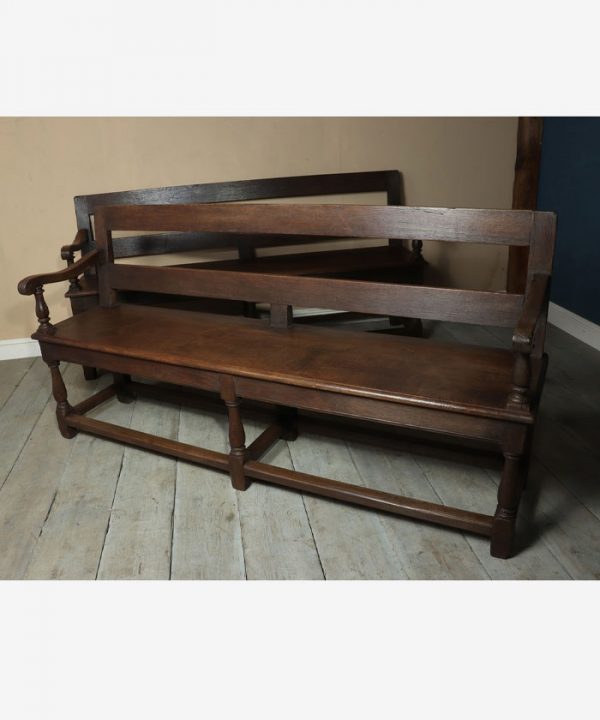 Pair of French Oak Benches Late 19th Century - Image 4