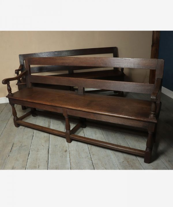 Pair of French Oak Benches Late 19th Century - Image 5