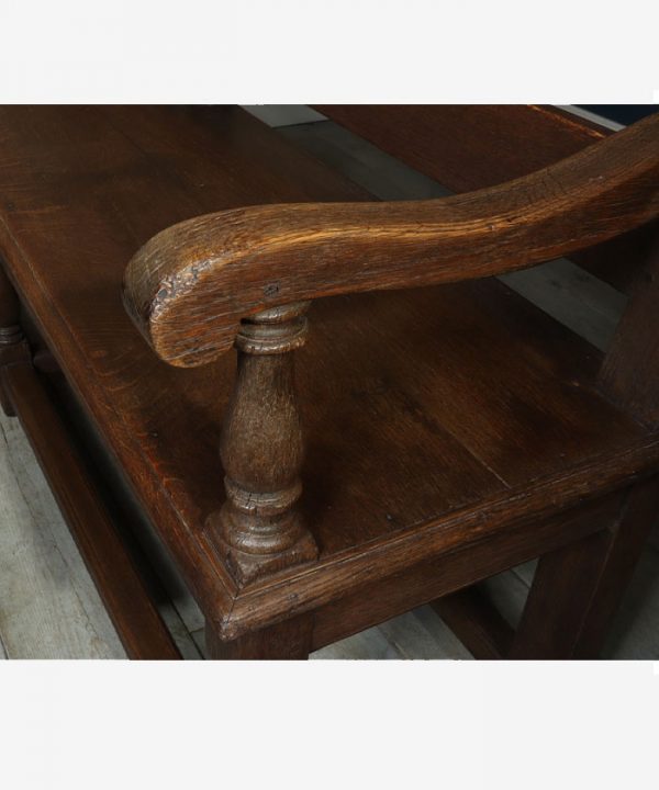 Pair of French Oak Benches Late 19th Century - Image 7