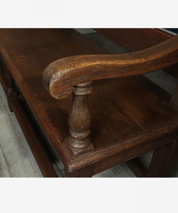 Pair of French Oak Benches Late 19th Century - Image 8