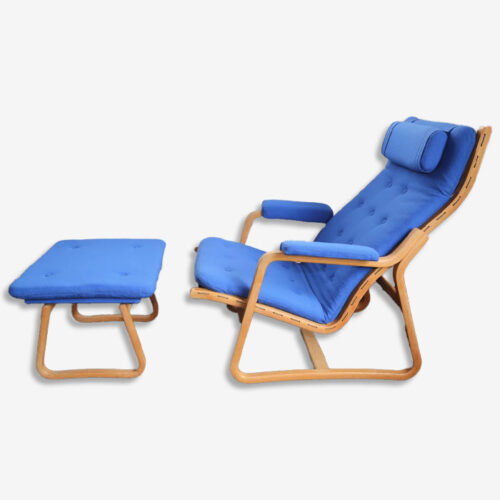 DITTE & ADRIAN HEATH FOR FRANCE AND SON, DANISH LOUNGE CHAIR WITH OTTOMAN