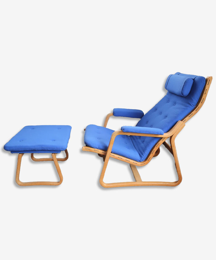 DITTE & ADRIAN HEATH FOR FRANCE AND SON, DANISH LOUNGE CHAIR WITH OTTOMAN