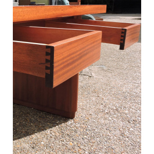 Large Sapele Mid-Century Portuguese Desk, 1960s