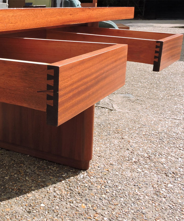 Large Sapele Mid-Century Portuguese Desk, 1960s