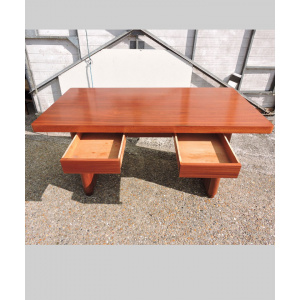 Large Sapele Mid-Century Portuguese Desk, 1960s