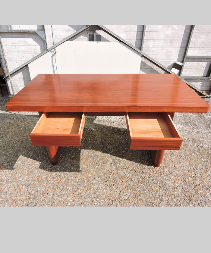 Large Sapele Mid-Century Portuguese Desk, 1960s