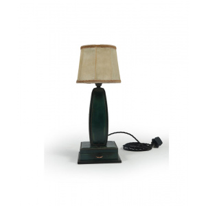 Stitched Leather Table Lamp by Jacques Adnet France 1950