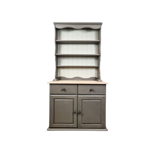 Vintage Welsh Dresser Painted In Grey Chalk Paint