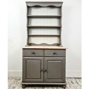 Vintage Welsh Dresser Painted In Grey Chalk Paint