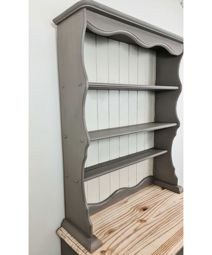 Vintage Welsh Dresser Painted In Grey Chalk Paint