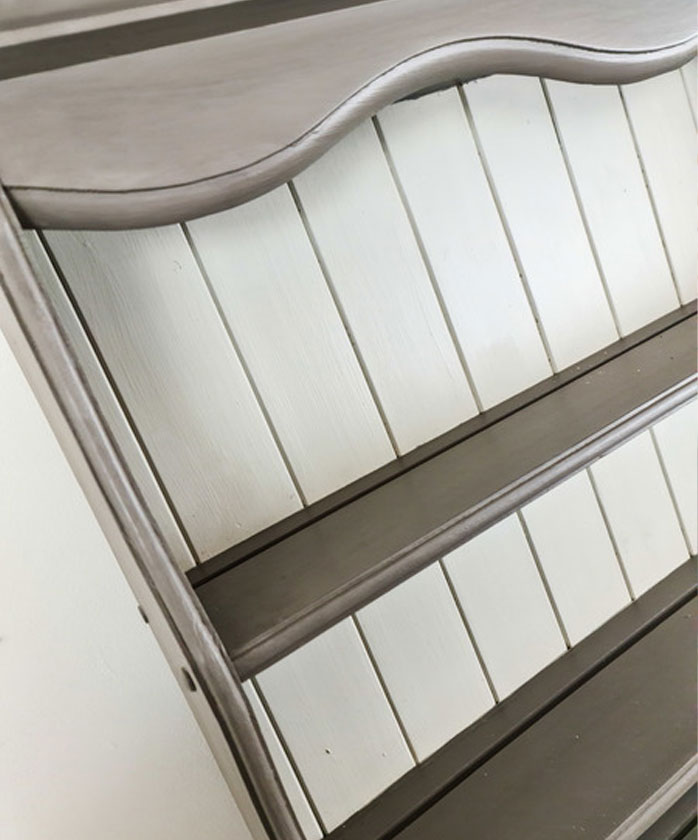 Vintage Welsh Dresser Painted In Grey Chalk Paint