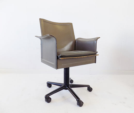 Matteo Grassi Korium Leather Office Chair By Tito Agnoli