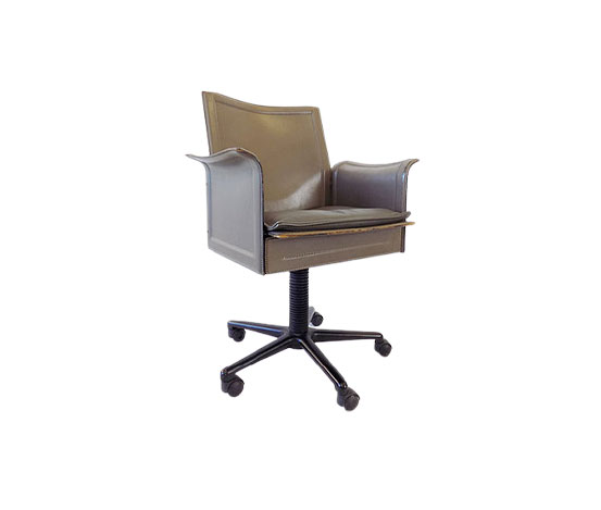 Matteo Grassi Korium Leather Office Chair By Tito Agnoli