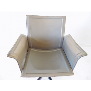 Matteo Grassi Korium Leather Office Chair By Tito Agnoli