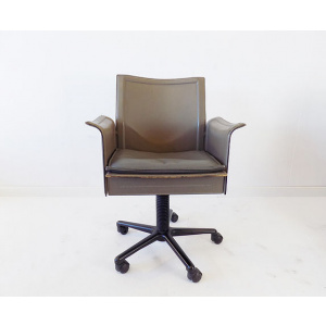 Matteo Grassi Korium Leather Office Chair By Tito Agnoli