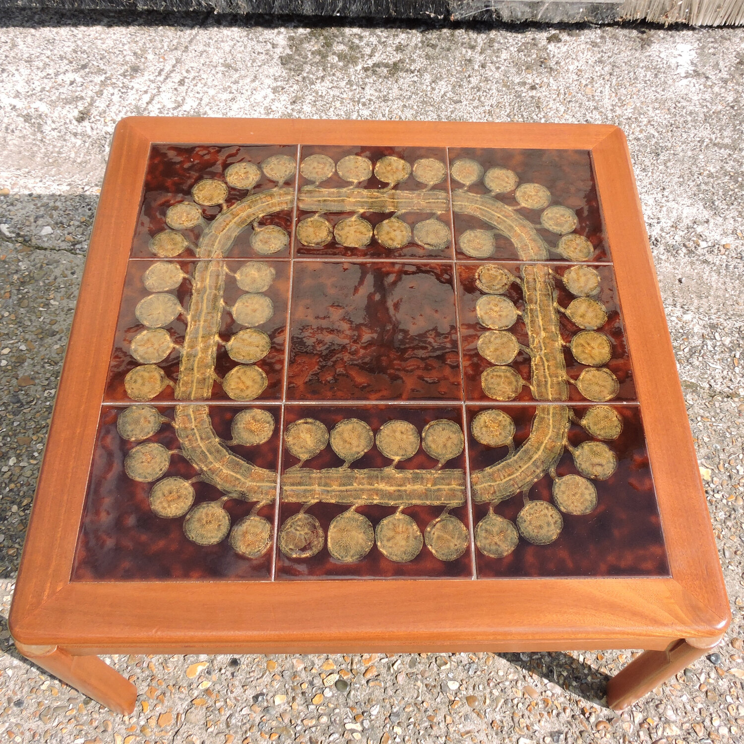 Mid-Century Square Tile Topped Coffee Table, 1960s