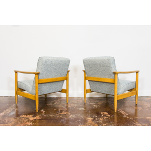 Pair of "GFM 142" armchairs by Edmund Homa, Poland, 1960s