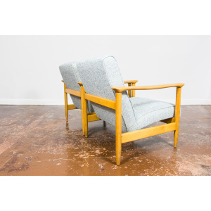 Pair of "GFM 142" armchairs by Edmund Homa, Poland, 1960s
