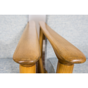 Pair of "GFM 142" armchairs by Edmund Homa, Poland, 1960s