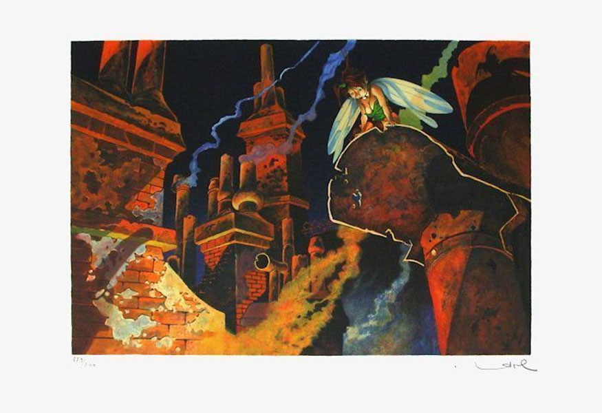Régis Loisel Lithograph Peter Pan On The Roofs Of Angouleme