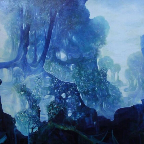 Guy Ribes Oil On Canvas Fantastic Landscape 2