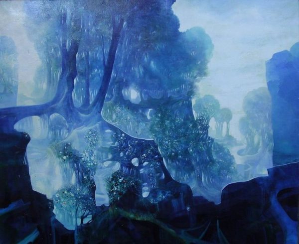 Guy Ribes Oil On Canvas Fantastic Landscape 2