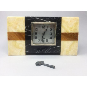 1930s Astonishing Art Deco French Marble Clock Manufrance
