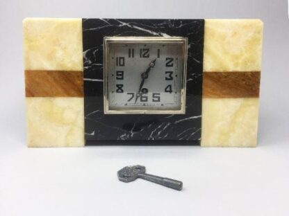 1930s Astonishing Art Deco French Marble Clock Manufrance - Image 3