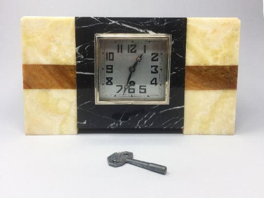 1930s Astonishing Art Deco French Marble Clock Manufrance