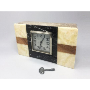 1930s Astonishing Art Deco French Marble Clock Manufrance