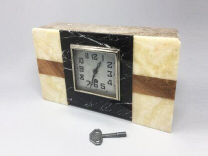 1930s Astonishing Art Deco French Marble Clock Manufrance - Image 7