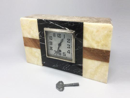 1930s Astonishing Art Deco French Marble Clock Manufrance