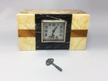 1930s Astonishing Art Deco French Marble Clock Manufrance - Image 8