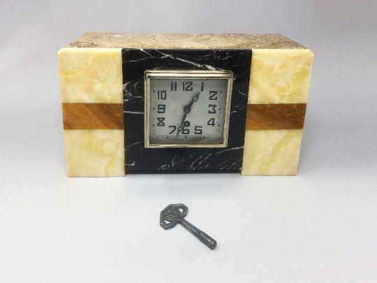 1930s Astonishing Art Deco French Marble Clock Manufrance