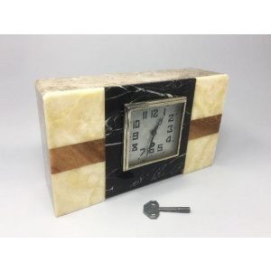 1930s Astonishing Art Deco French Marble Clock Manufrance