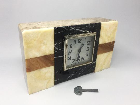 1930s Astonishing Art Deco French Marble Clock Manufrance