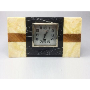 1930s Astonishing Art Deco French Marble Clock Manufrance