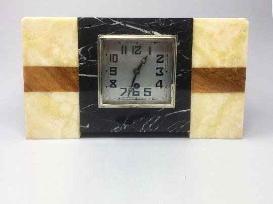 1930s Astonishing Art Deco French Marble Clock Manufrance