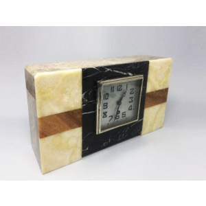 1930s Astonishing Art Deco French Marble Clock Manufrance