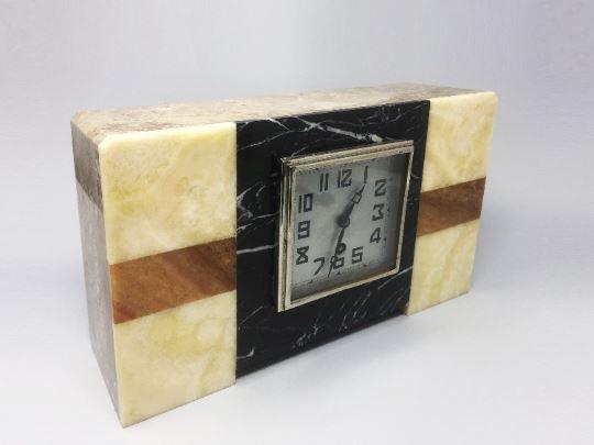 1930s Astonishing Art Deco French Marble Clock Manufrance