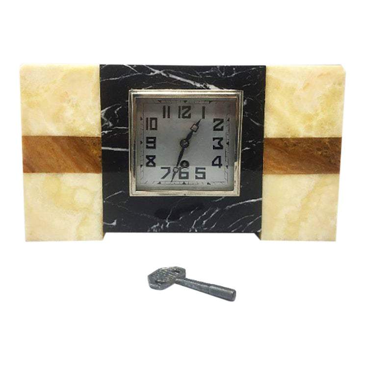 1930s Astonishing Art Deco French Marble Clock Manufrance