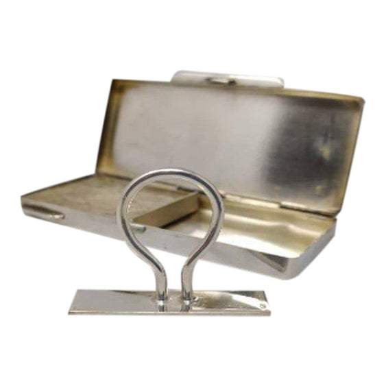 1930s Rare French Pocket Vintage Rubber Stamp In Silver