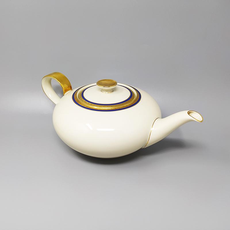 1950s White, Blue and Gold Tea Set/Coffee Set in Bavaria Porcelain Made in Germany