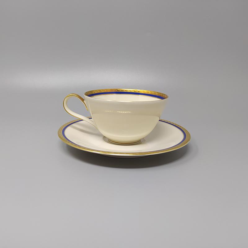1950s White, Blue and Gold Tea Set/Coffee Set in Bavaria Porcelain Made in Germany