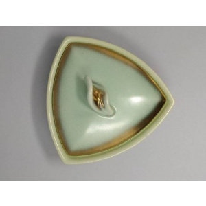1950s Vintage French Ceramic Box In Gold And Aquamarine colours
