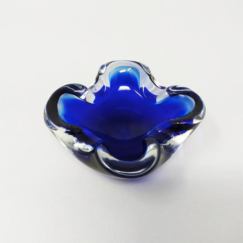 1960s Blue Ashtray Vide Poche Designed By Flavio Poli For Seguso