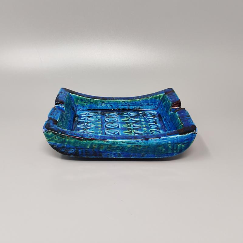 1960s Bitossi Ashtray/Catchall by Aldo Londi Blue Rimini Collection