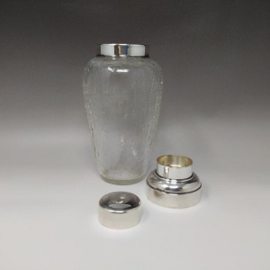 1960s Cocktail Shaker in Crackle Glass Made in Italy