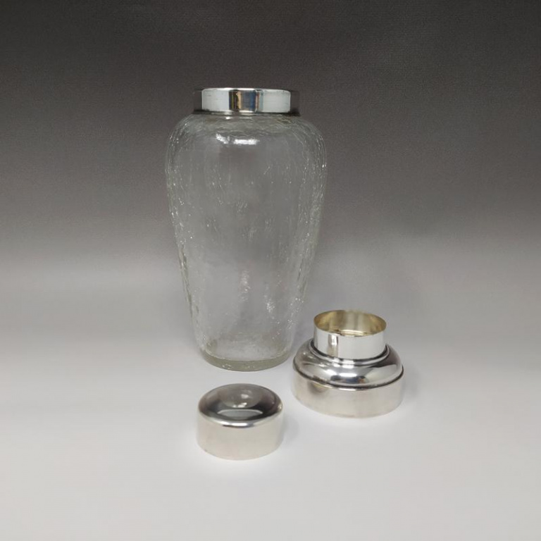 1960s Cocktail Shaker in Crackle Glass Made in Italy - Image 4
